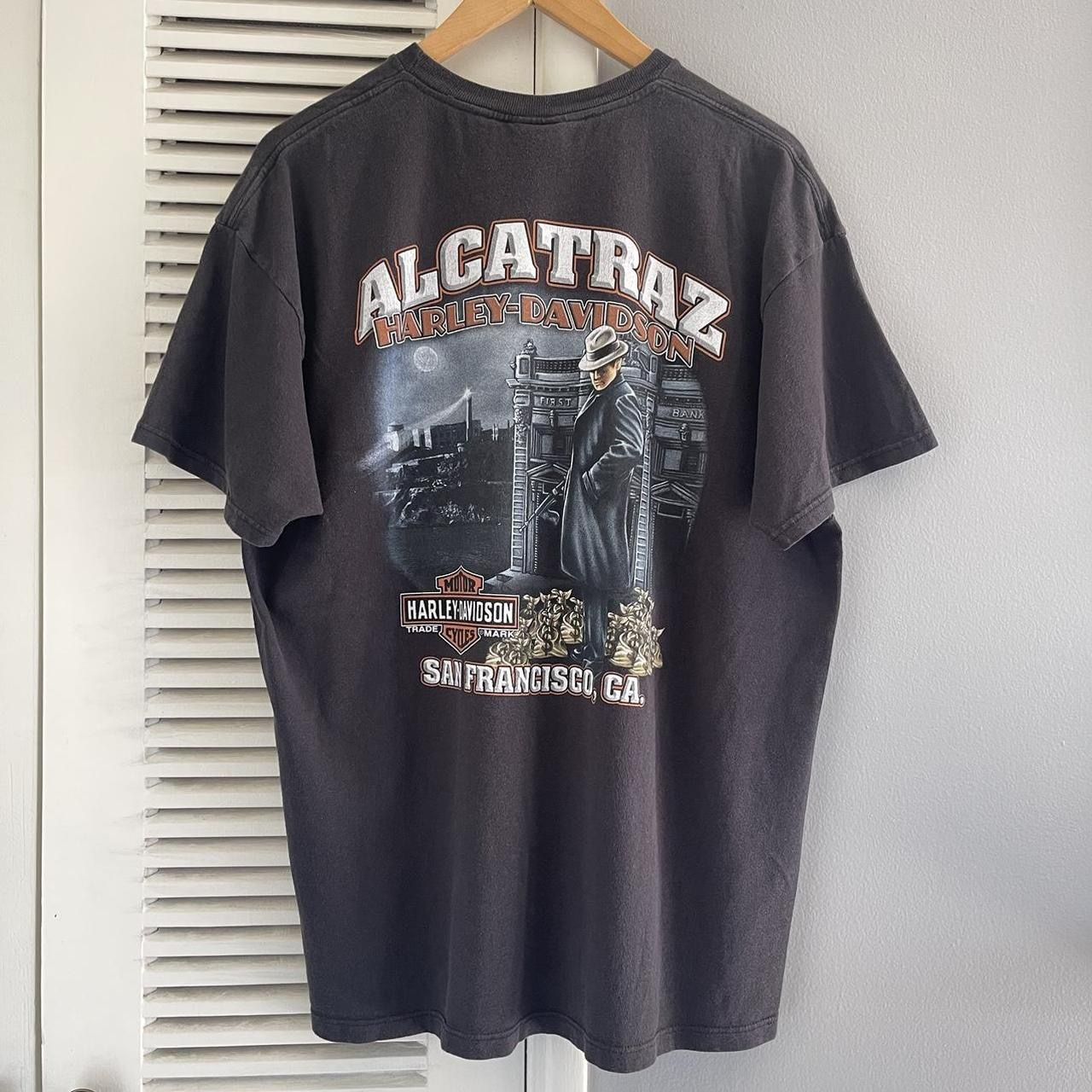 Harley Davidson Motorcycle Alcatraz San Francisco T-shirt for Sale