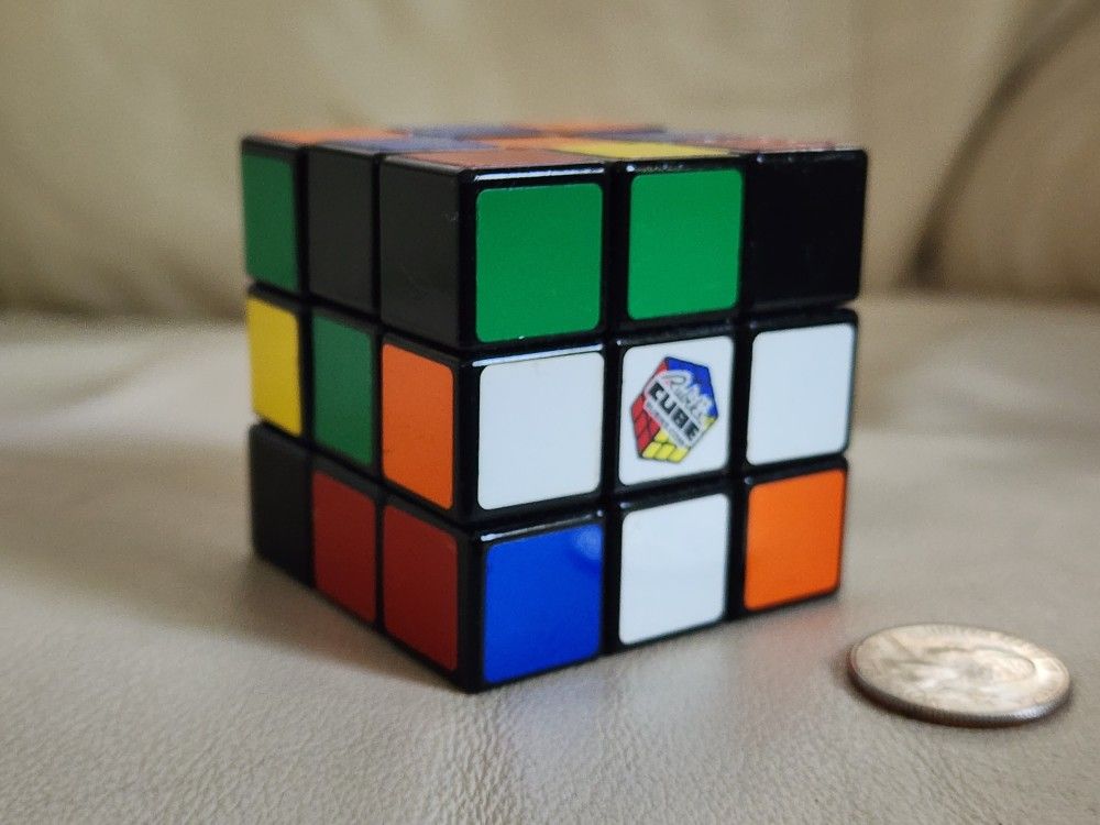 Vintage RUBIC'S CUBE 2-1/4" Each Of Sides, Stickers On The Squares, Problem Solving Toys