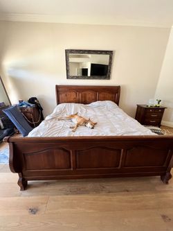 Wooden King Sleigh Bed