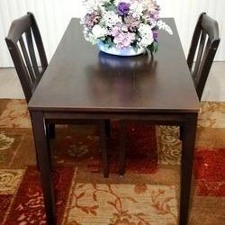 Dark Brown Wood Table and Chair Set
