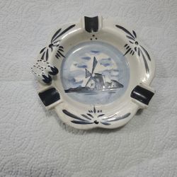 Small Dutch Delft Hand Painted Ash Tray