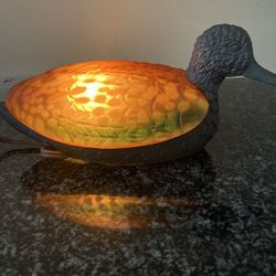 Vintage Glass Mallard Desk Light