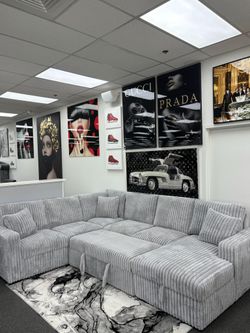 Comfy Versatile Soft Jumbo Corduroy Sleeper Sectional Sofa