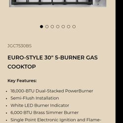 JennAir 30-inch gas cooktop