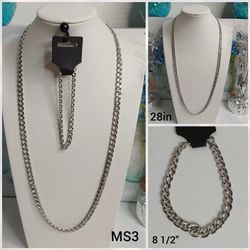 Men Silver Jewelry Set (MS3)