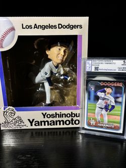 Yoshinobu Yamamoto Bobble Head And Grade 10 Topps Series 2 2024