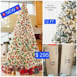 💥NEW💥
🎄12 ft Flocked Christmas Tree, with light