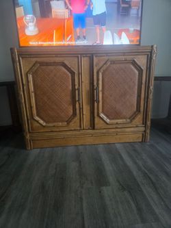 Wood and bamboo TV cabinet
