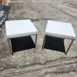 Pair Of White Accent/End Tables