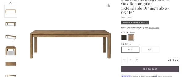 Solid wood extending Dining table