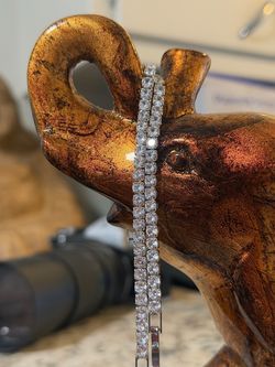 Wow 🤩!! (2)  New Rhodium Plated Moissanite Tennis Bracelets – 8”–8.5” – High Sparkle !