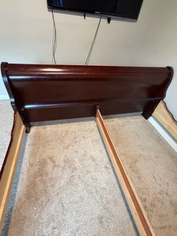 King Sleigh bed with spring box free