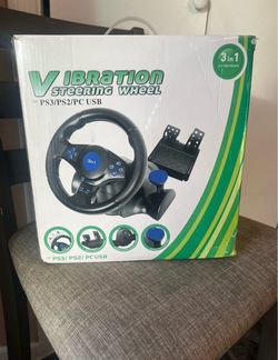 Racing Steering Wheel with Pedals and Shifters