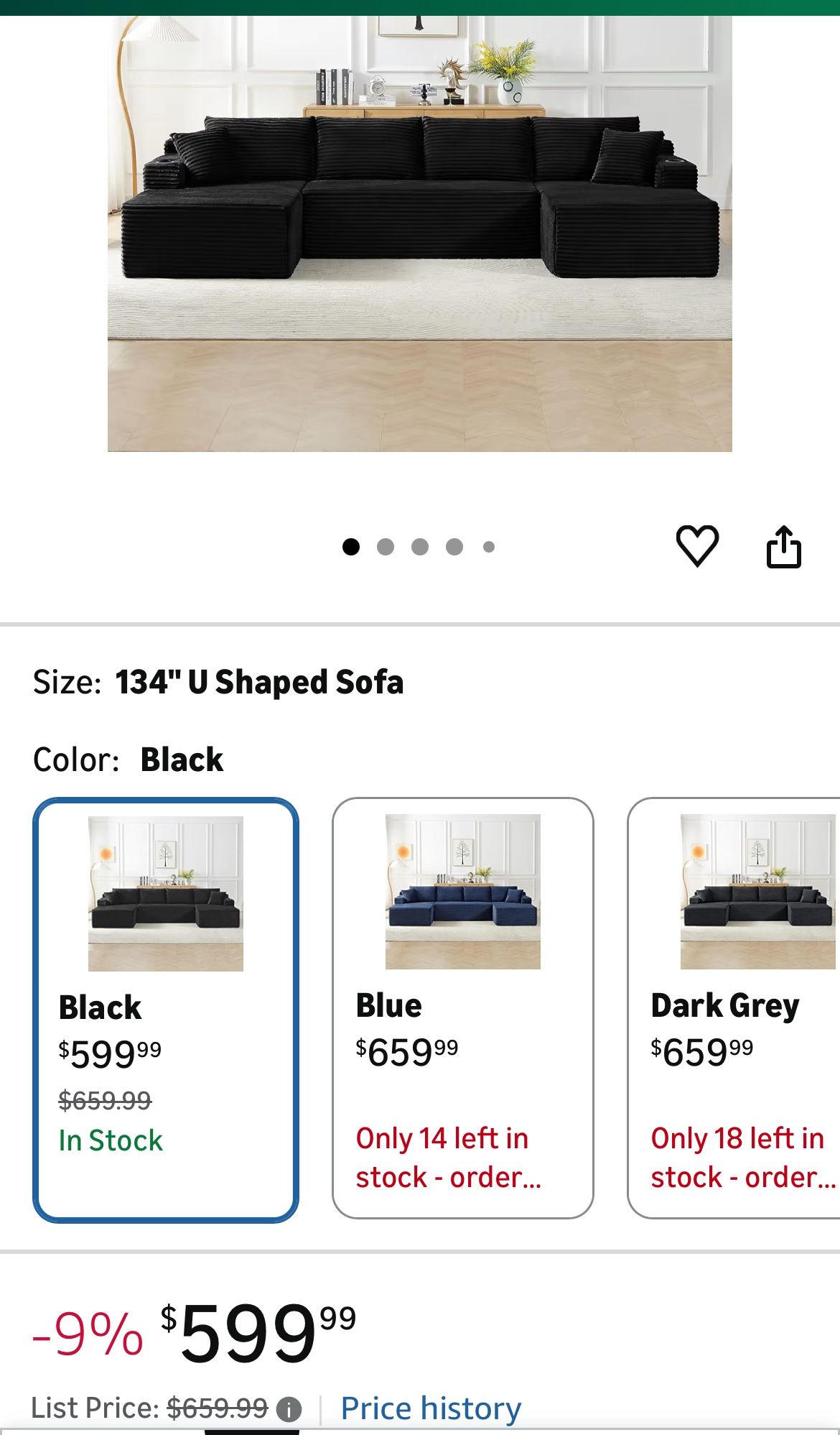 Brand New In Box Sectional BLACK