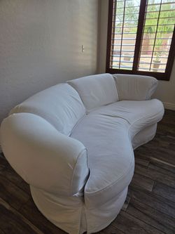 White Curved Sectional Sofa