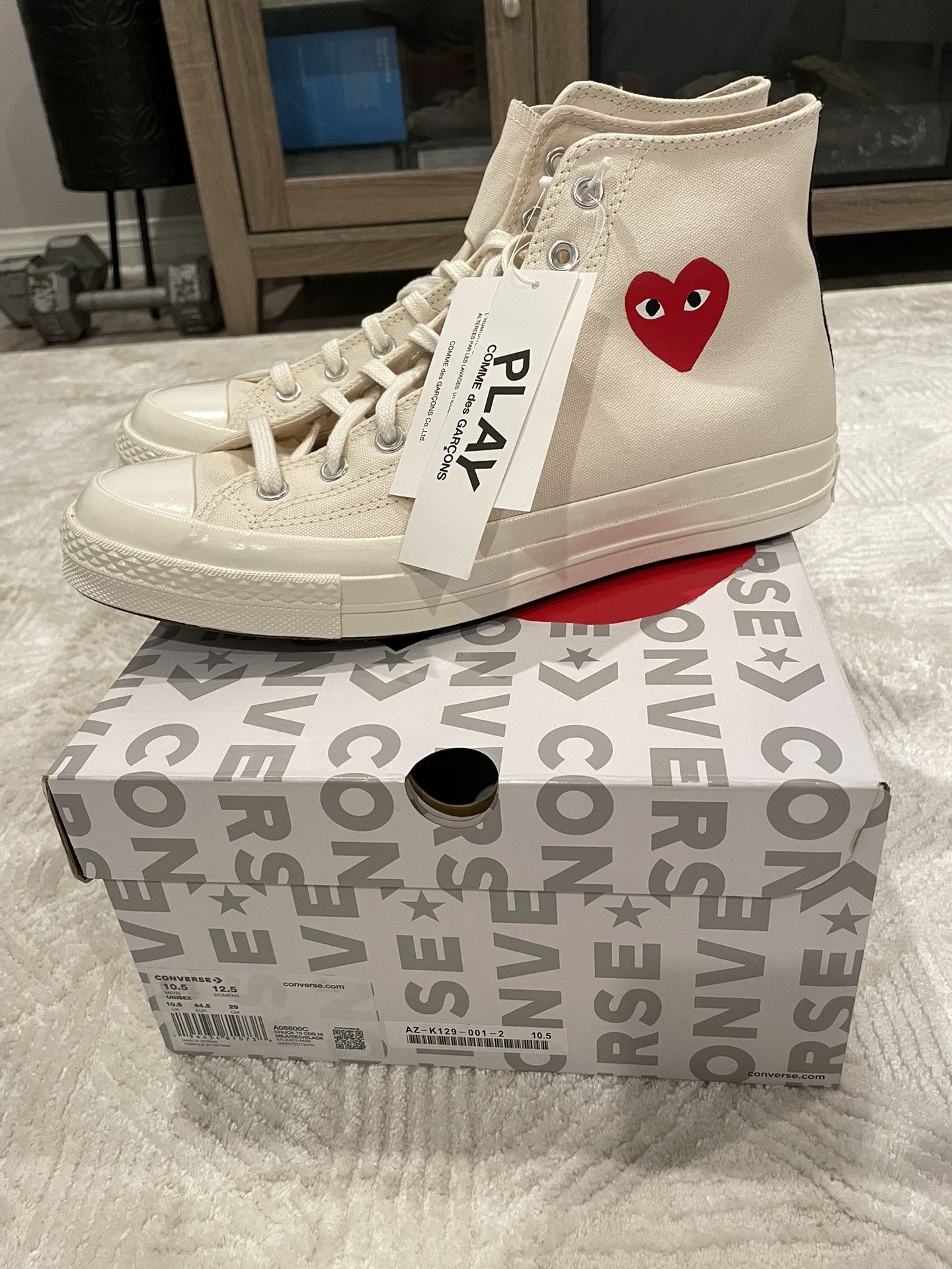 CDG Converse Size 10.5 $100