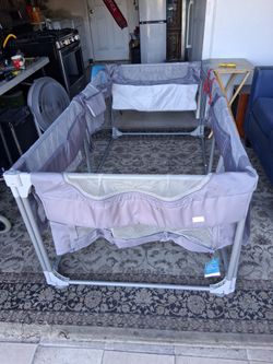MTAL ..Gray Baby Playpen Pack and Play..27 H X 36 W X 72 L. .