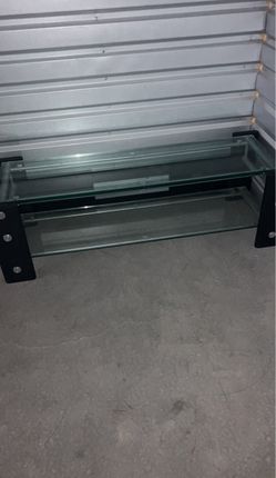Glass and metal tv stand