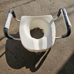 Nova Medical 5 Inch Raised Toilet Seat with Arms & Locking Mechanism - Fits Standard or Elongate