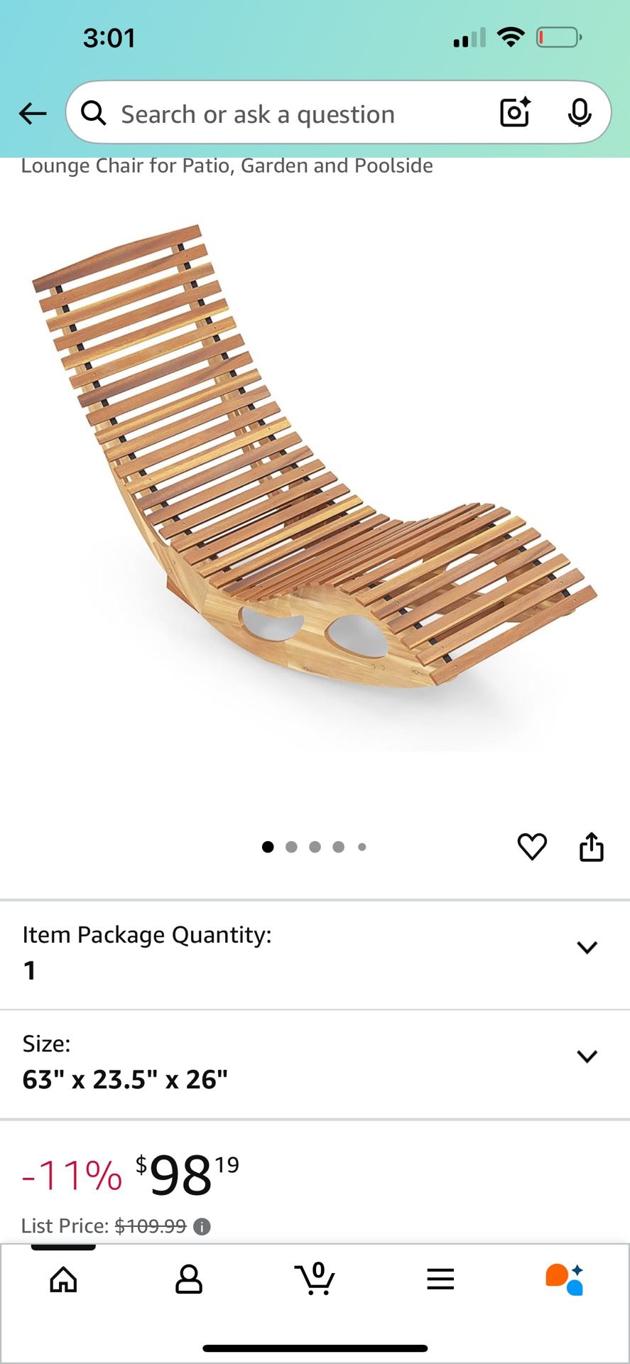 Outdoor Chaise Lounge Chair