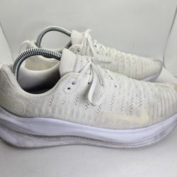 Nike ReactX Infinity Run 4 Shoes Mens 9.5 Triple White Running Athletic Sneakers