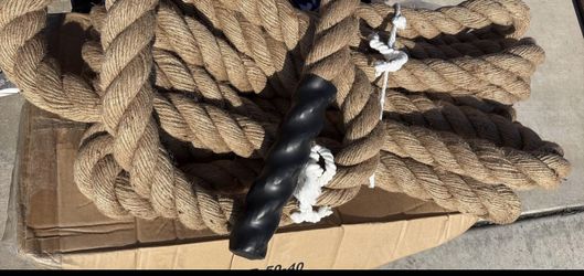 NEW 50-40 HEMP MANILA HEAVY BATTLE ROPE 2” DIAM TUG OF WAR GYM EXERCISE WORKOUT