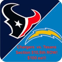 Chargers vs. Texans 12/27 Section 510 5th Row 