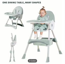 High chair ( pink , green , grey )