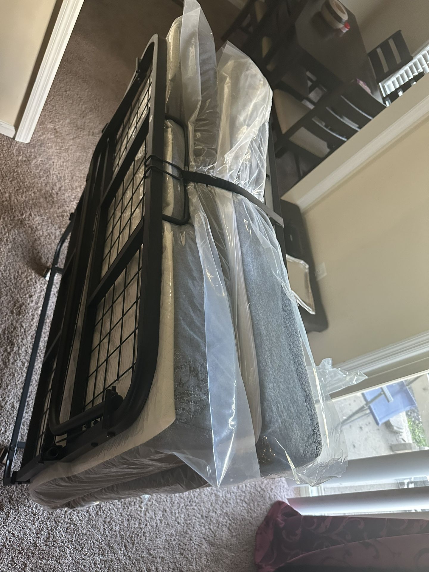 🛏️ EconoHome Twin Folding Bed with Memory Foam Mattress – Great Condition!