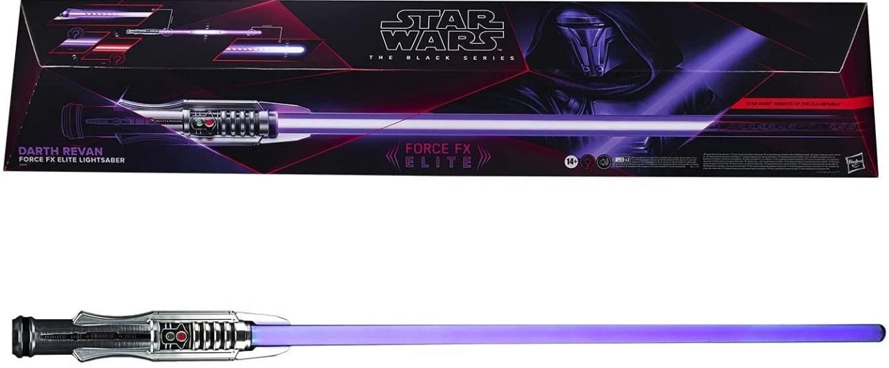 Hasbro Star Wars The Black Series Darth Revan Force FX Elite Electronic Lightsaber with LED and Sound Effects F8113 - Multi-Colour