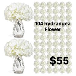 104 Artificial Hydrangea Flowers NEW IN BOX