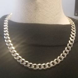 Cuban Italian Chain Sterling Silver 925.  72 Grams. 20"