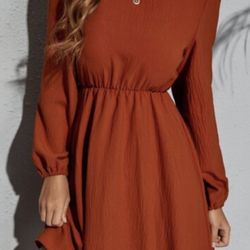 Burnt orange Long Sleeve dress