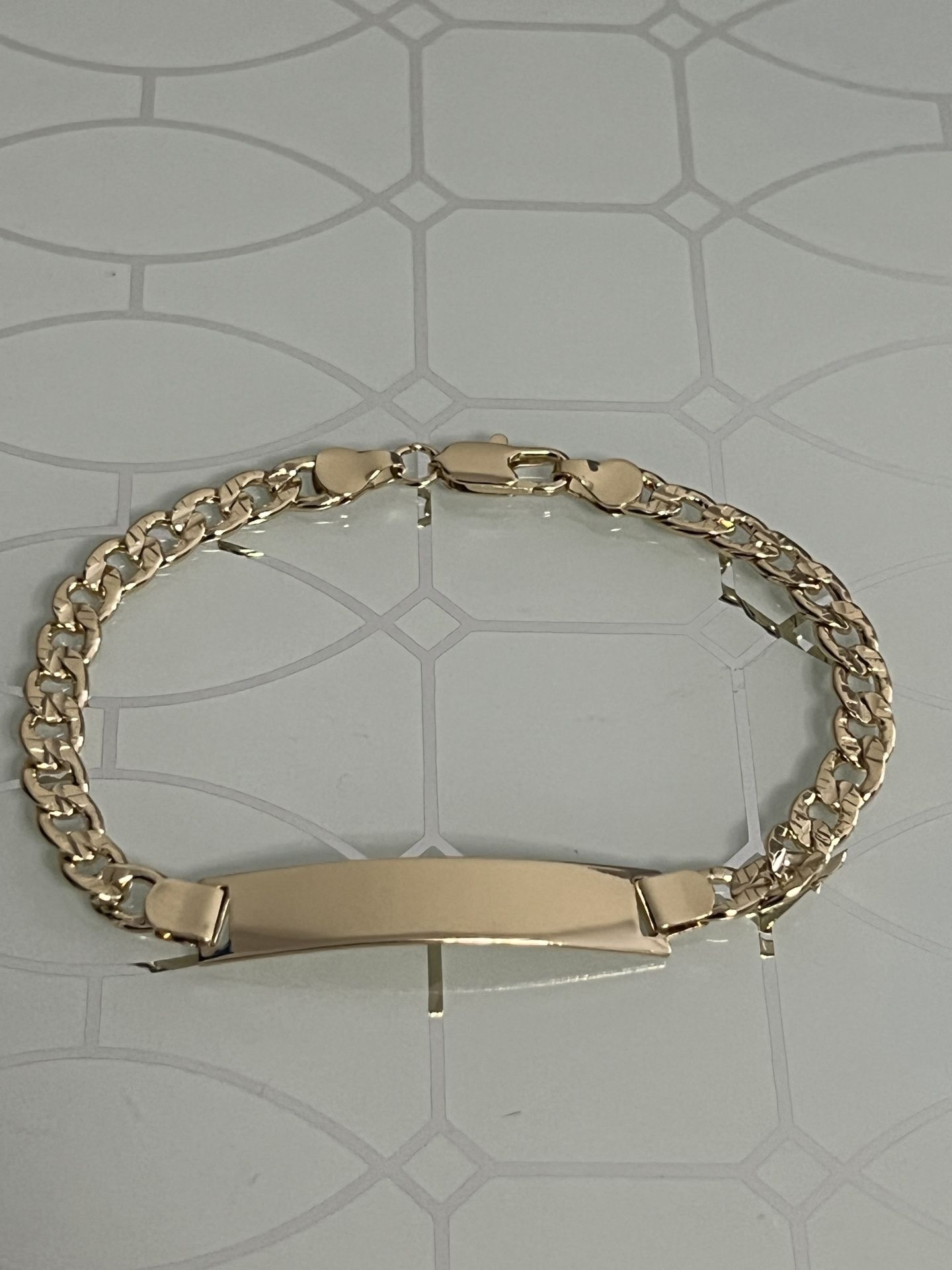 ID Cuban Gold Plated Bracelet 8.5” 6mm