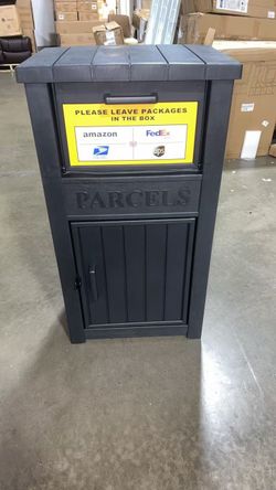 Package Delivery Box for Outside, Parcel Drop Box, Black, 60 Gallon Large, Lockable & Weatherproof, Anti-Theft, For Porch, Curbside, House Storage$90