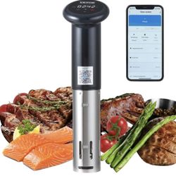 VEVOR Sous Vide Machine, Bluetooth Wi-Fi Connect App Control Sous Vide Cooker, 1200W Immersion Circulator, Digital Display Control, 86-203℉ Temperatur