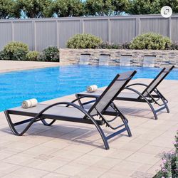 Outdoor Chaise Lounge Chairs Set of 2