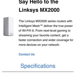 Mesh WiFi System- Linksys MX2000