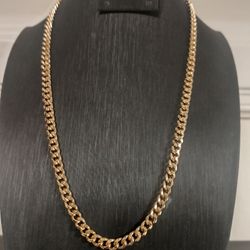 14k Gold Plated 18 Inch 5mm Cuban Chain With Life Time Guarantee 