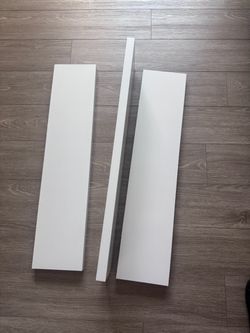 Set of 3 modern white floating wall shelves