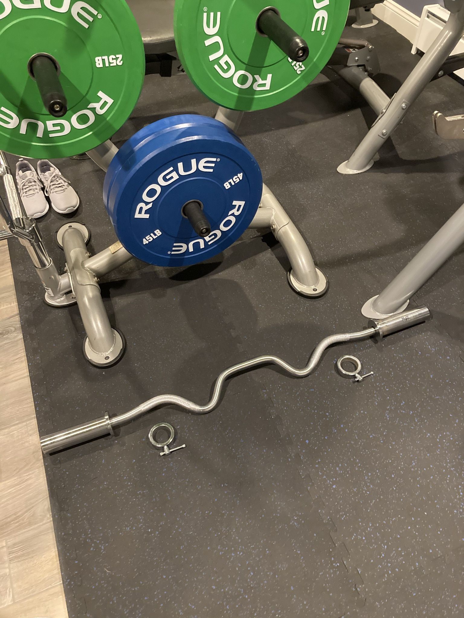 Brand New In Box Olympic Curl Bar With Spring Clips