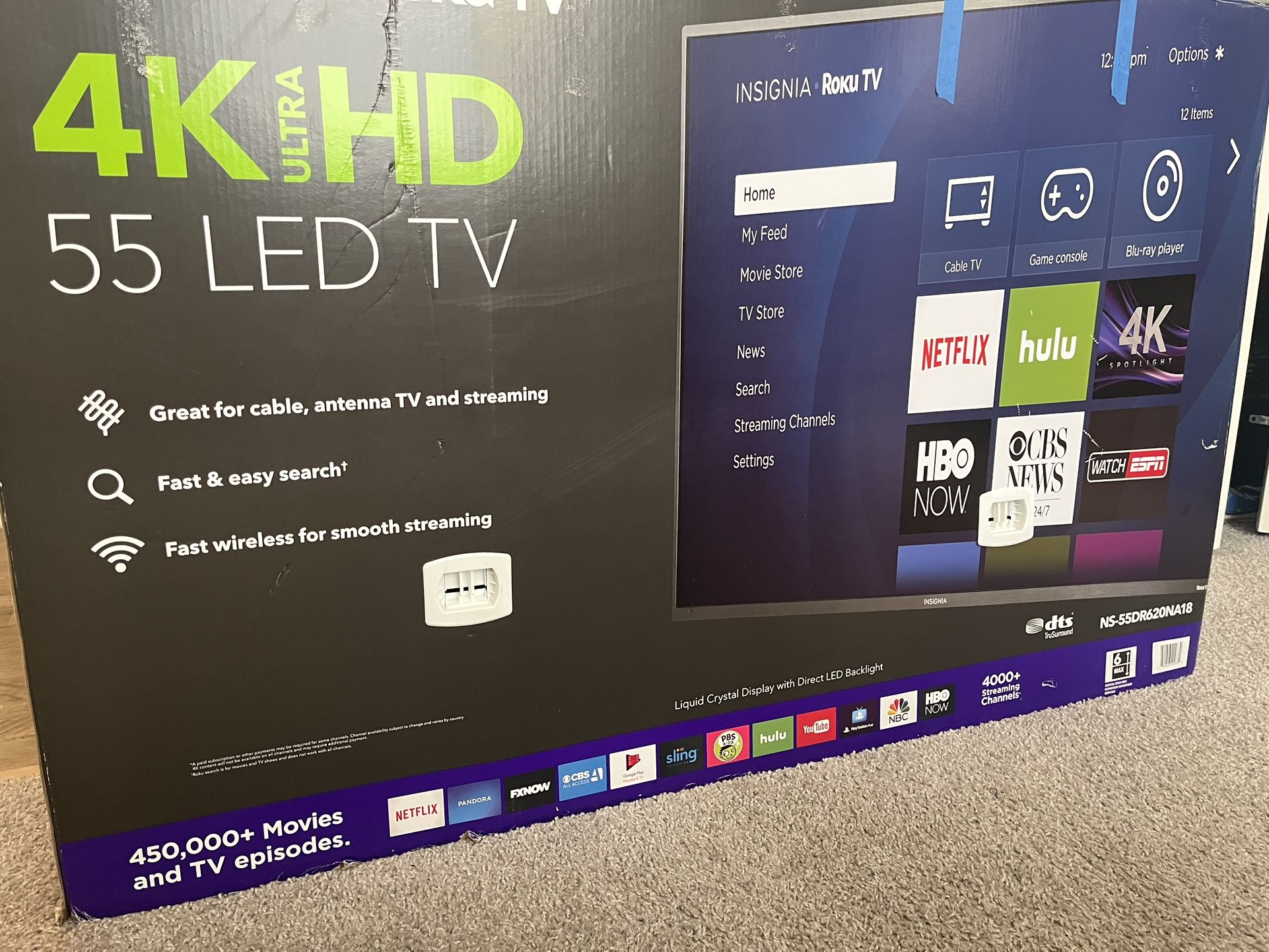 55 inch insignia Roku 4K ultra HD LED TV