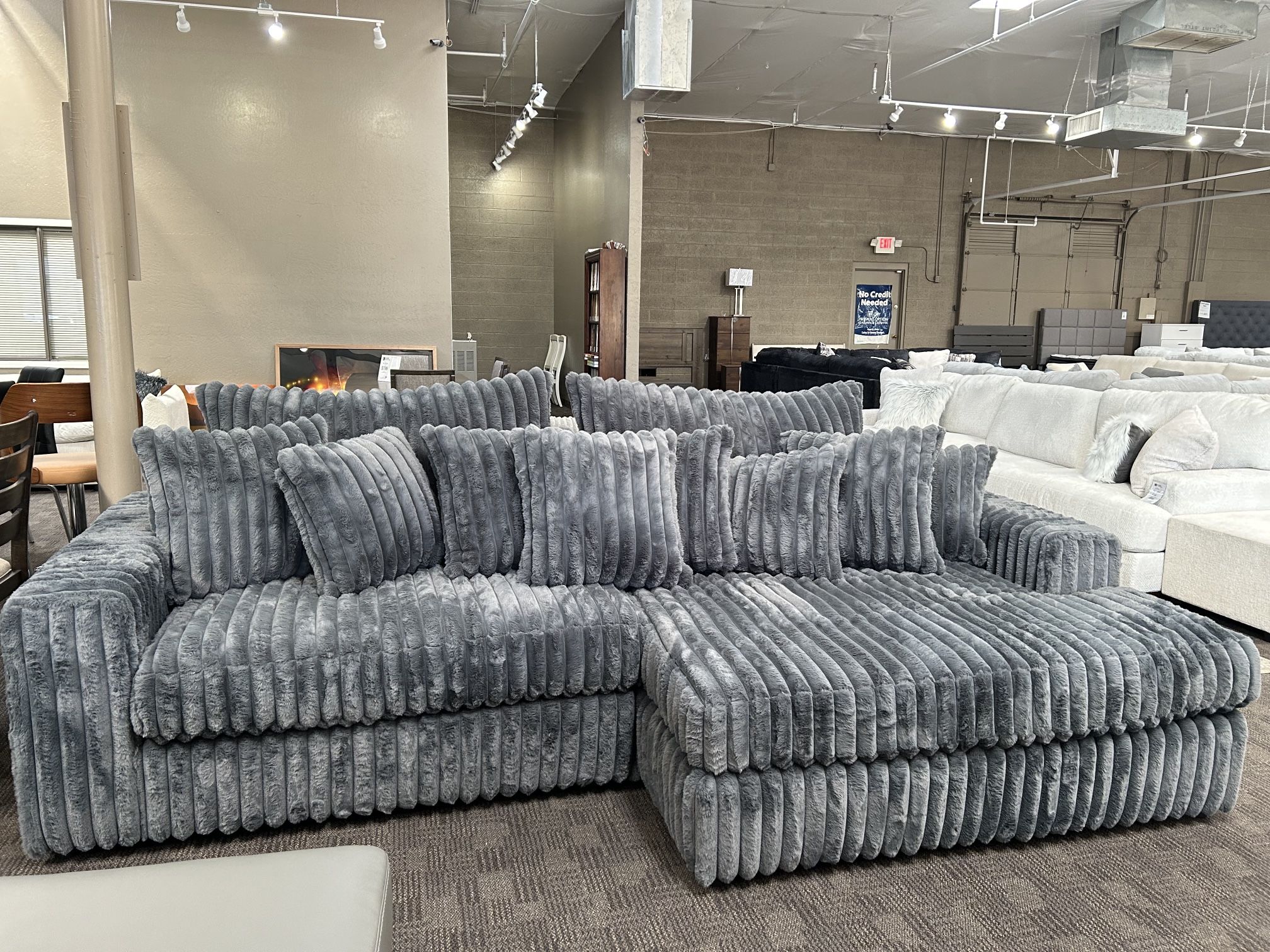 Big Soft Grey Sectional Couch