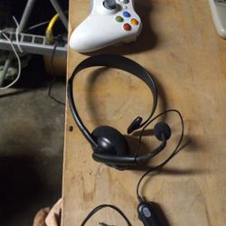 Xbox 360 Controller And Headset 