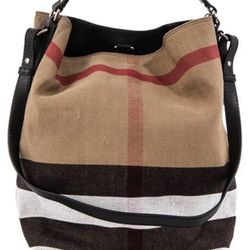 Burberry Ashby Medium Canvas Bucket Bag