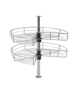 24" Blind Corner Cabinet Organizer, 2 Tier Lazy Susan Turntable for Cabinet, 360° Rotating