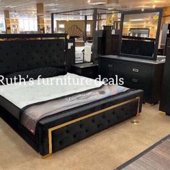Black King Bedroom Set ( No Mattress)