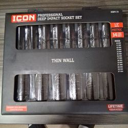 Icon 1/2 Drive Metric Impact Socket Set
