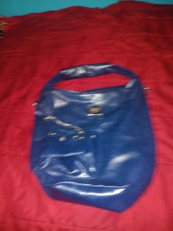 Blue Patent Leather Hobo Bag
