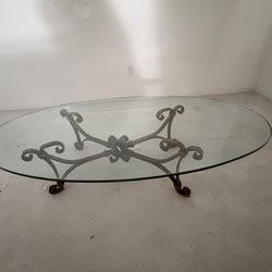 Vintage Hollywood Regency Iron Coffee Table $OBO$
